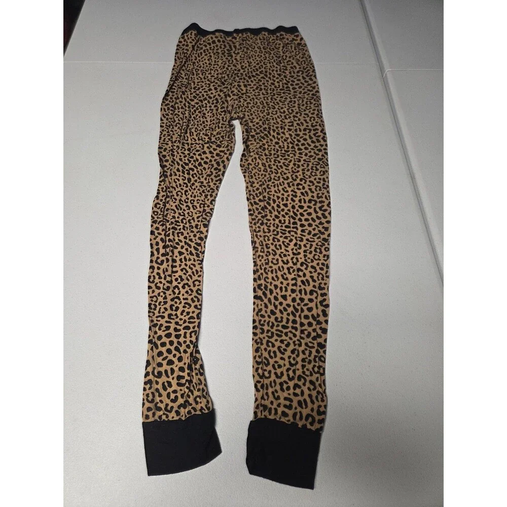 LITTLE SLEEPIES Classic Leopard Print 2 Piece Long Sleeve Bamboo Pajama Girls 16